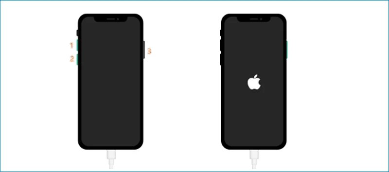 force restart iphone 17
