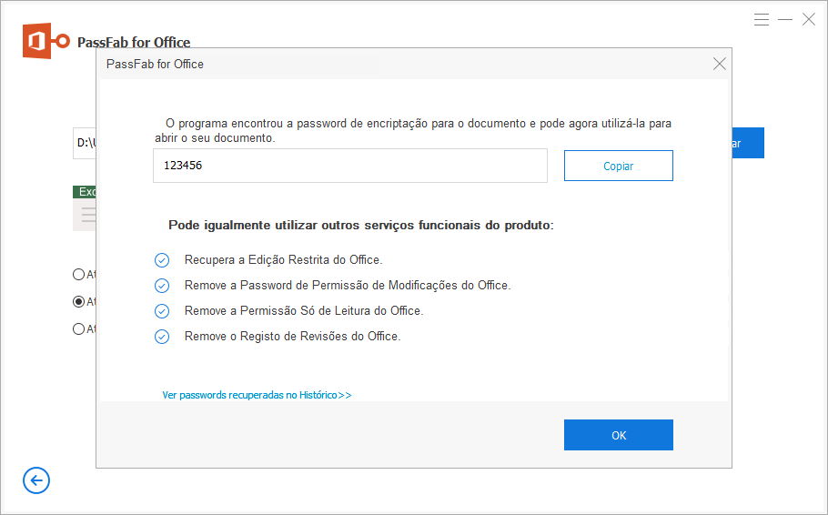 password found in passfab for office