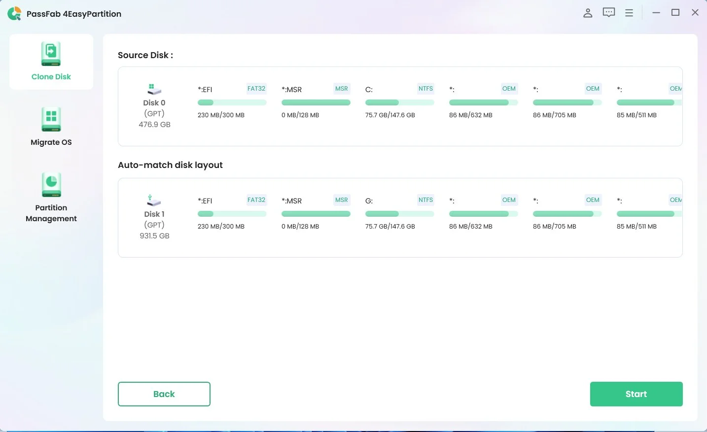 Image of Step 4 of Clone Disk Steps with PassFab 4EasyPartition