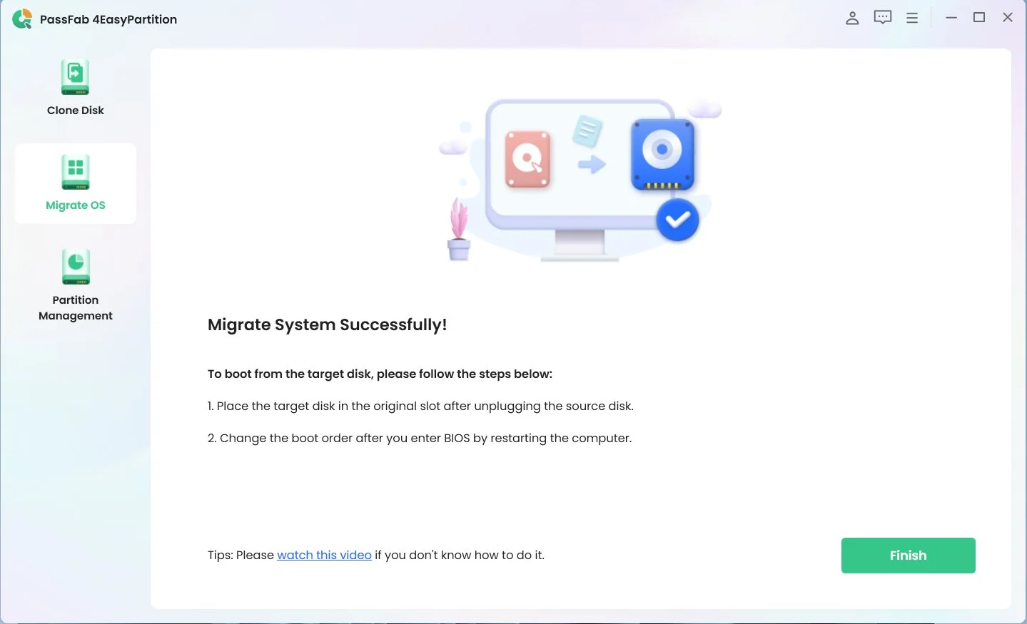 migrate your OS using PassFab 4EasyPartition
